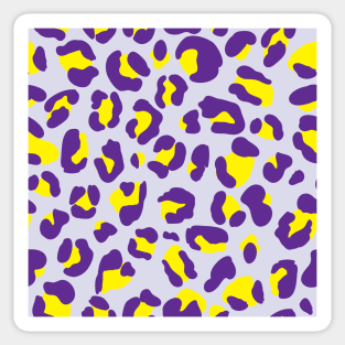 Purple and Yellow Leopard Print Sticker